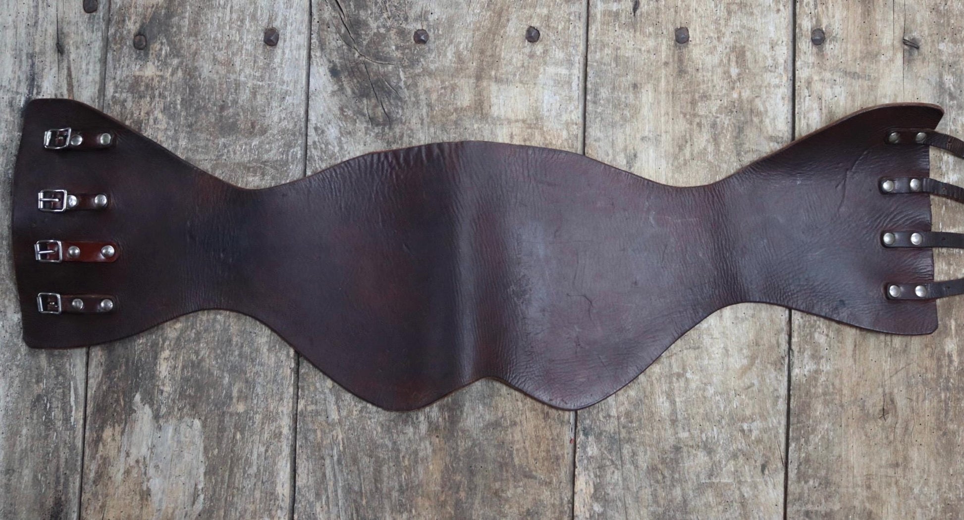 Vintage 1940s brown leather kidney belt - Swedish military dispatch rider - WW2 motorcycle - 31” 32” 34”