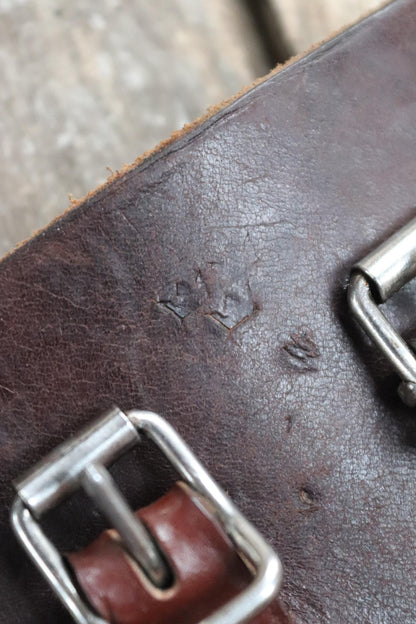Vintage 1940s brown leather kidney belt - Swedish military dispatch rider - WW2 motorcycle - 31” 32” 34”