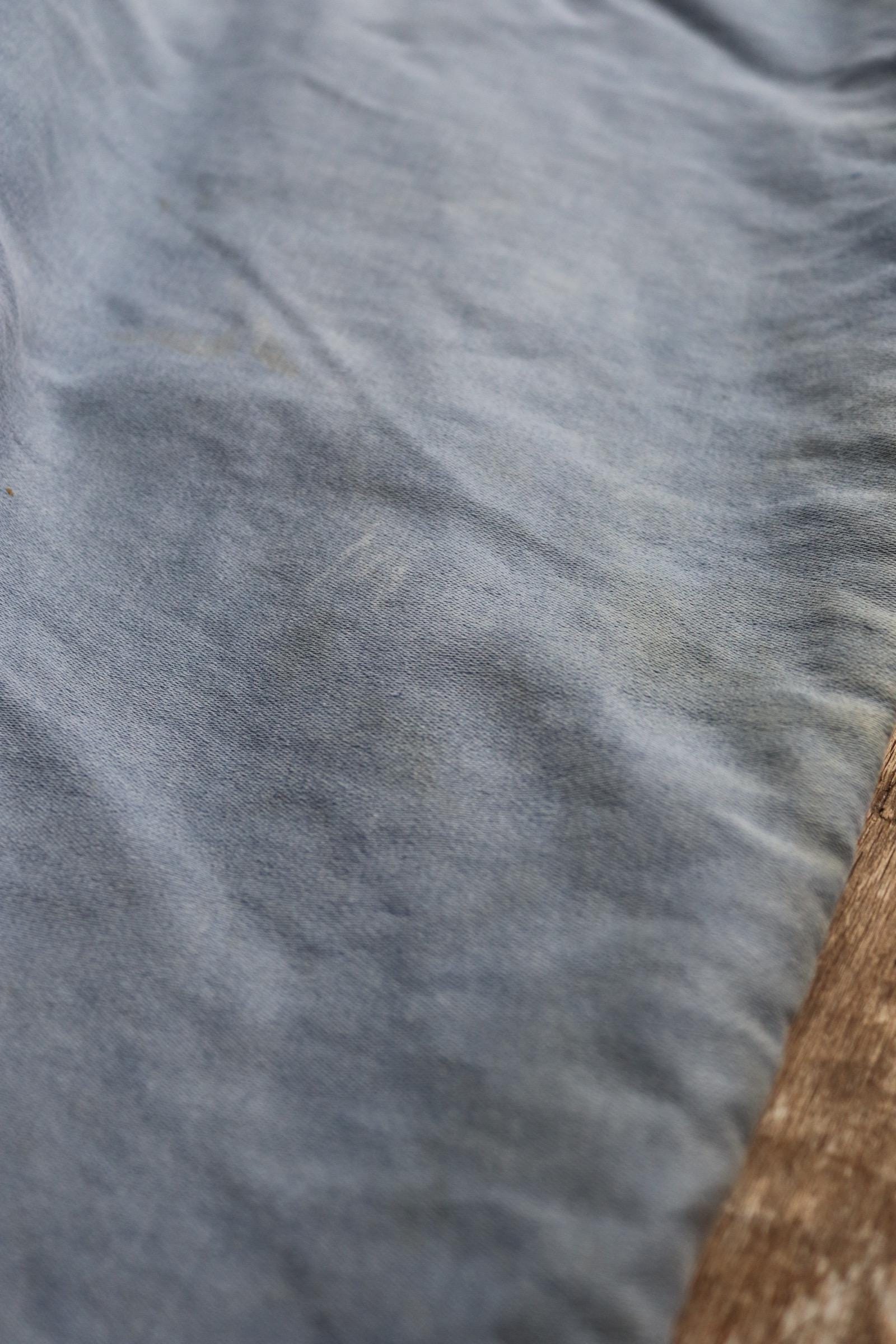 Vintage 1940s French workwear trousers - blue moleskin chore pants - buckle back - darned and repaired - 33” x 25”