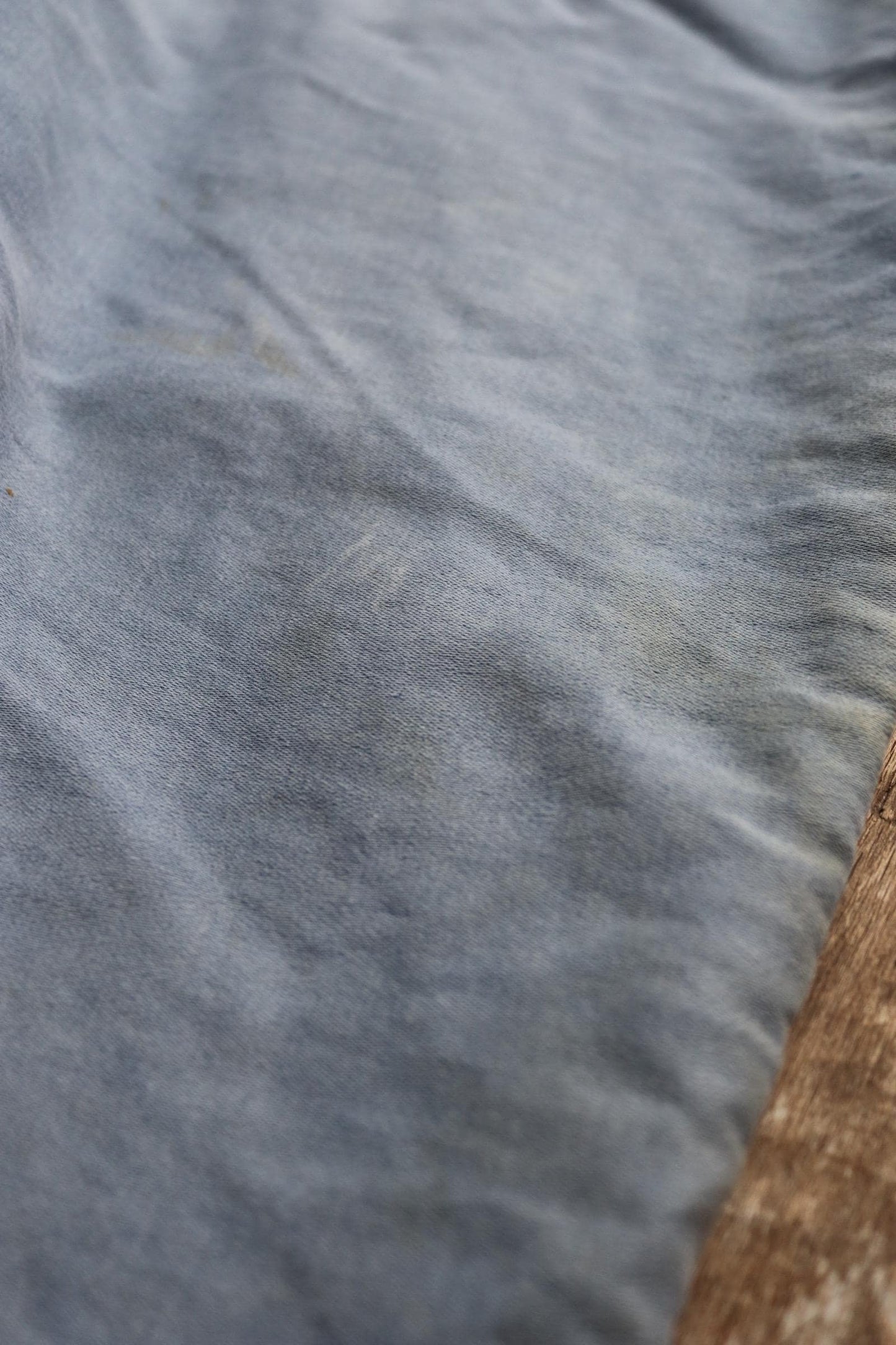 Vintage 1940s French workwear trousers - blue moleskin chore pants - buckle back - darned and repaired - 33” x 25”