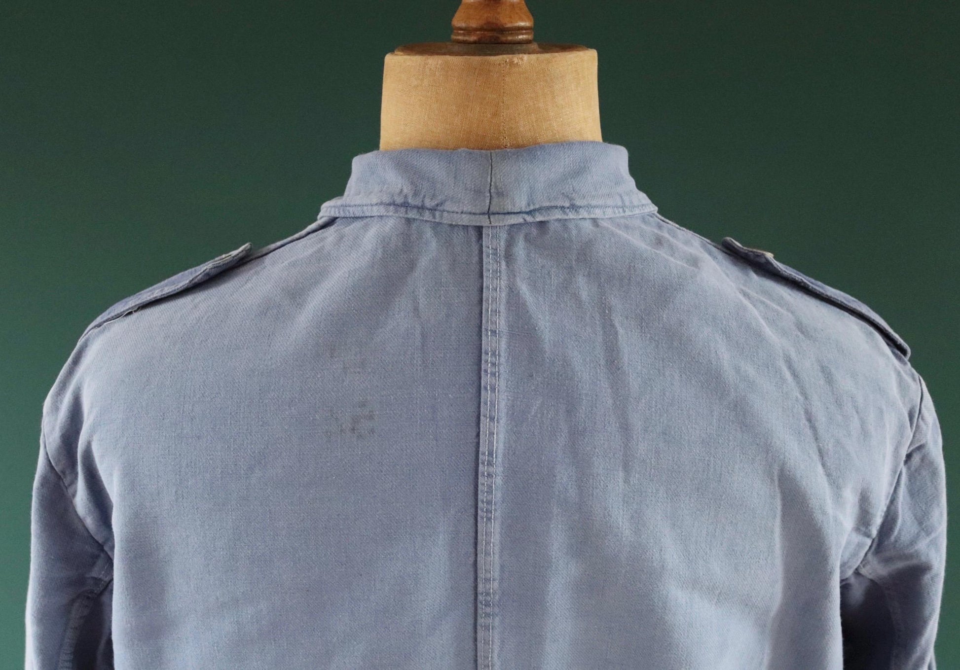 Vintage 1940s Swedish military workwear jacket - blue cotton twill - 1950s chore coat - 48” chest