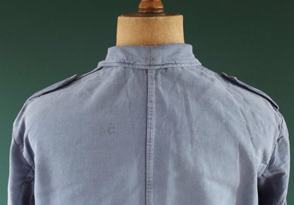 Vintage 1940s Swedish military workwear jacket - blue cotton twill - 1950s chore coat - 48” chest
