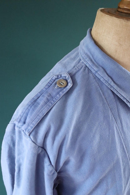 Vintage 1940s Swedish military workwear jacket - blue cotton twill - 1950s chore coat - 48” chest