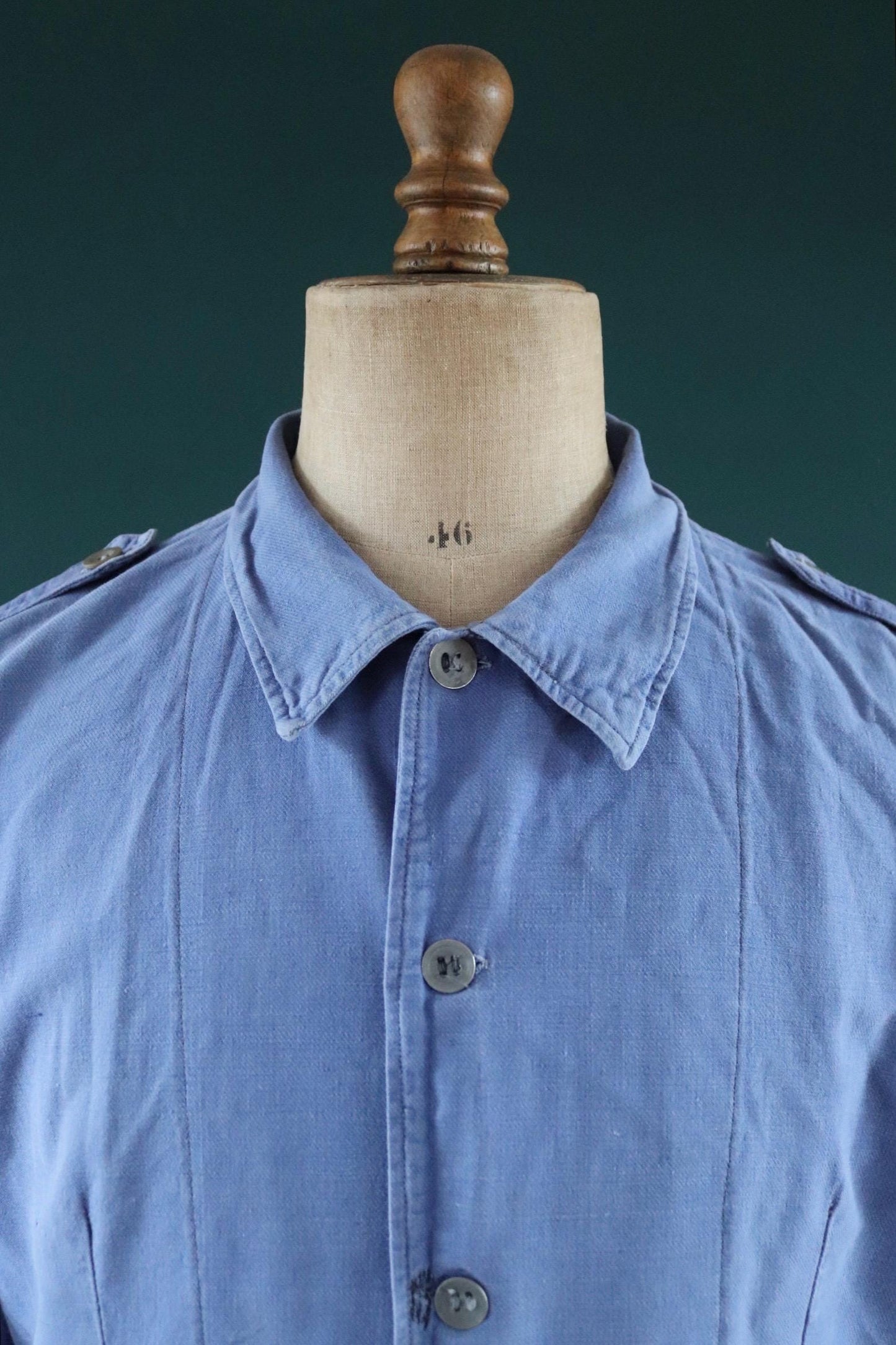 Vintage 1940s Swedish military workwear jacket - blue cotton twill - 1950s chore coat - 48” chest