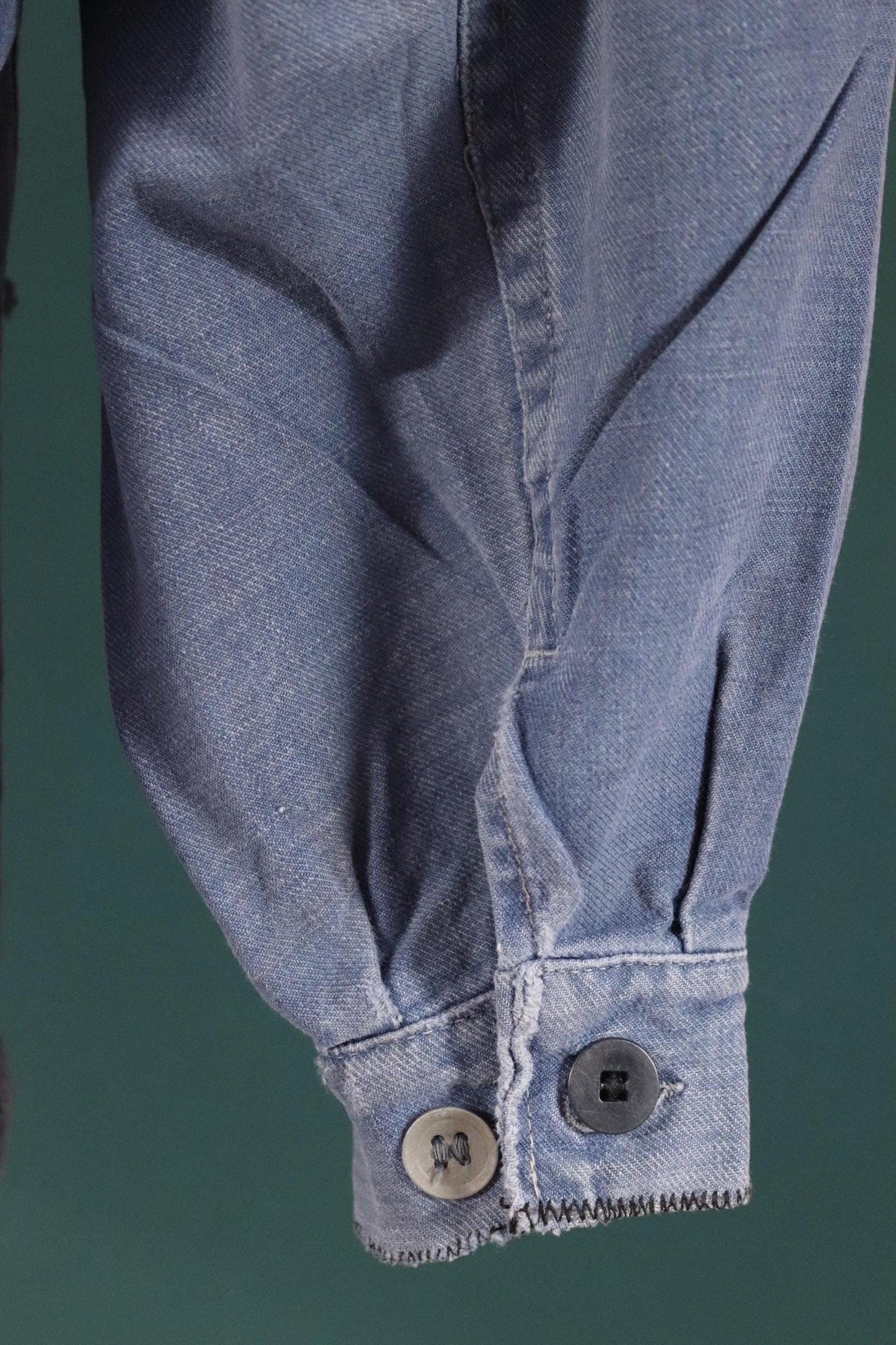 Vintage 1940s Swedish military workwear jacket - blue cotton twill - 1950s chore coat - 45” chest