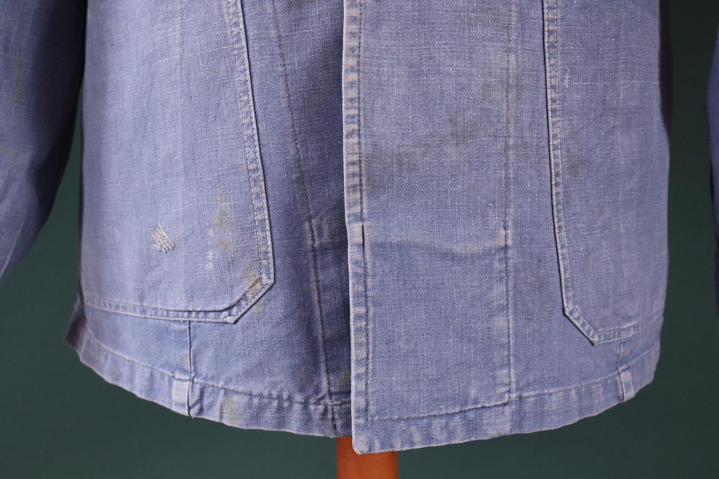 Vintage 1940s Swedish military workwear jacket - blue cotton twill - 1950s chore coat - 48” chest