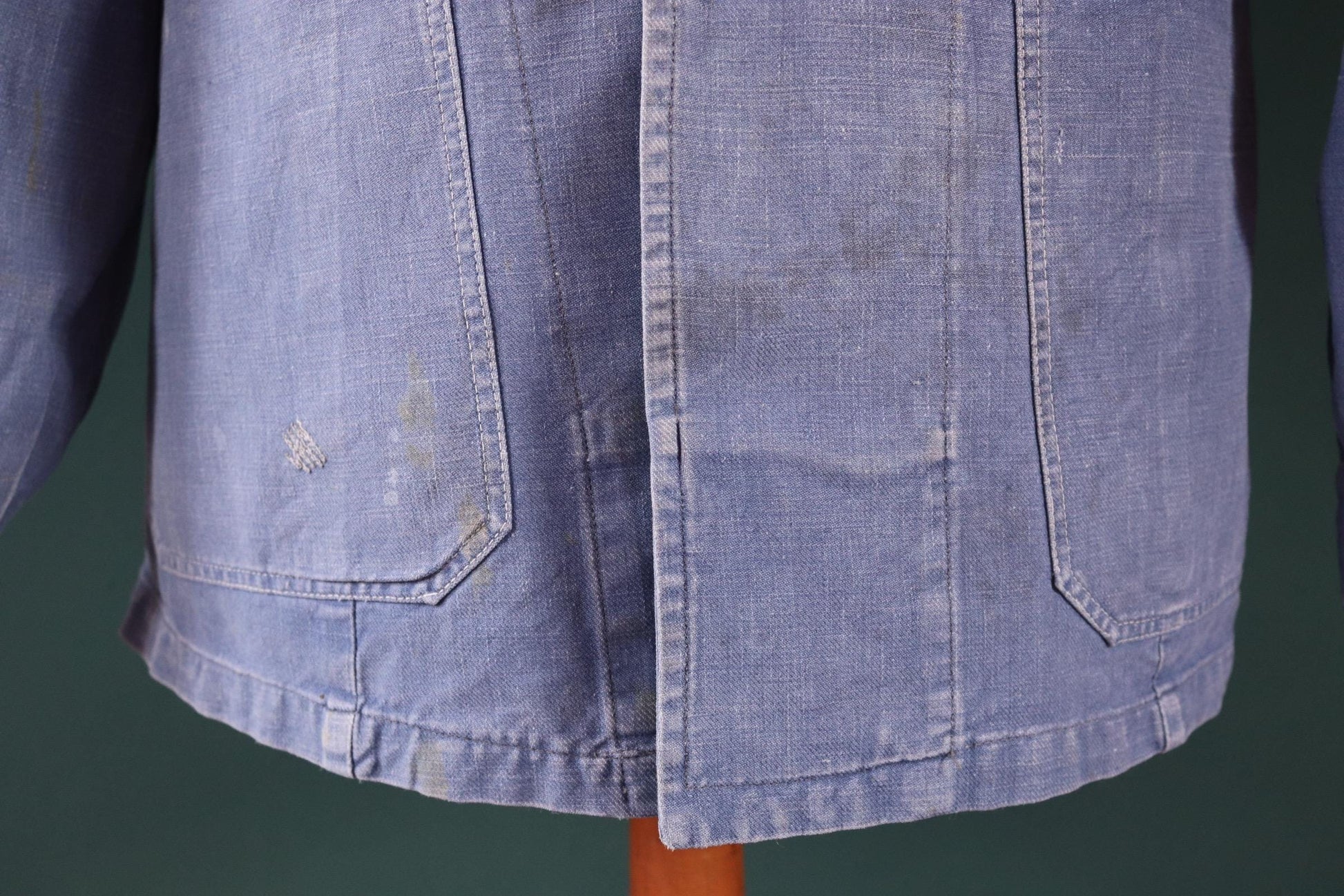 Vintage 1940s Swedish military workwear jacket - blue cotton twill - 1950s chore coat - 48” chest