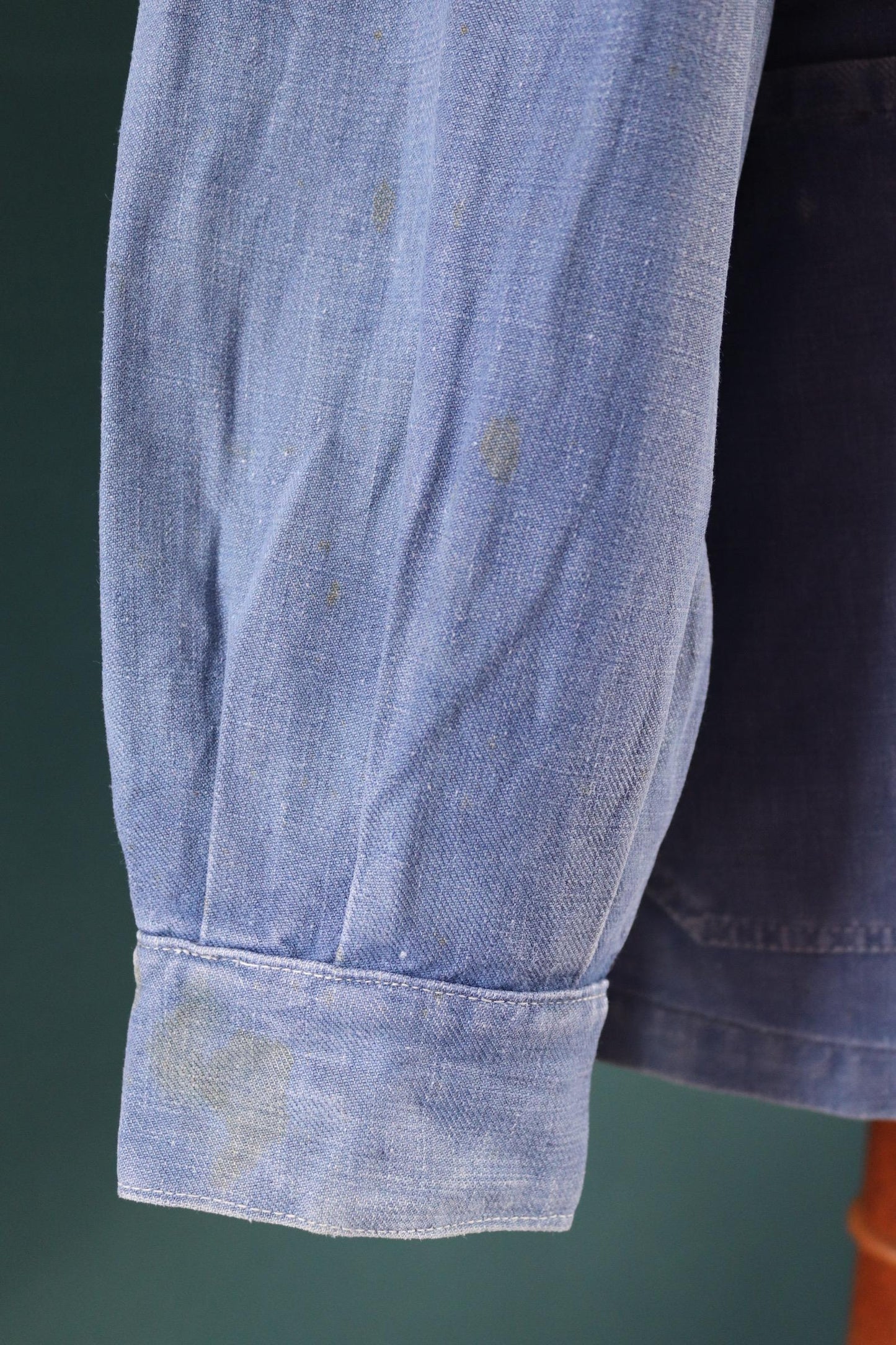 Vintage 1940s Swedish military workwear jacket - blue cotton twill - 1950s chore coat - 48” chest