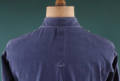 Vintage 1950s Swedish indigo cotton shirt - military workwear - 43” chest