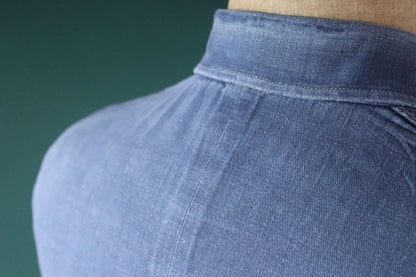 Vintage 1950s Swedish indigo cotton shirt - military workwear - 44” chest