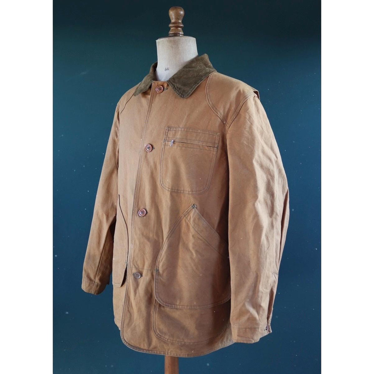 Vintage 1990s LL Bean utility jacket - canvas workwear coat - 51" chest