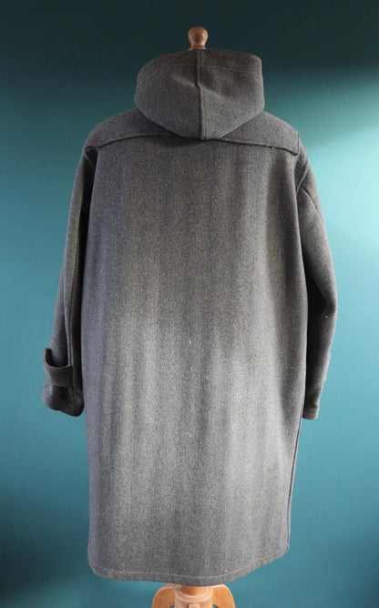 Vintage 1950s Gloverall duffle coat - grey wool jacket - wooden toggle buttons - 54" chest