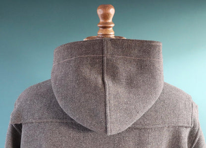 Vintage 1950s Gloverall duffle coat - grey wool jacket - wooden toggle buttons - 54" chest
