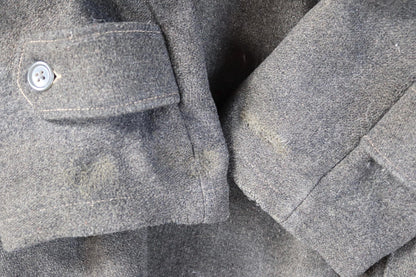 Vintage 1950s Gloverall duffle coat - grey wool jacket - wooden toggle buttons - 54" chest