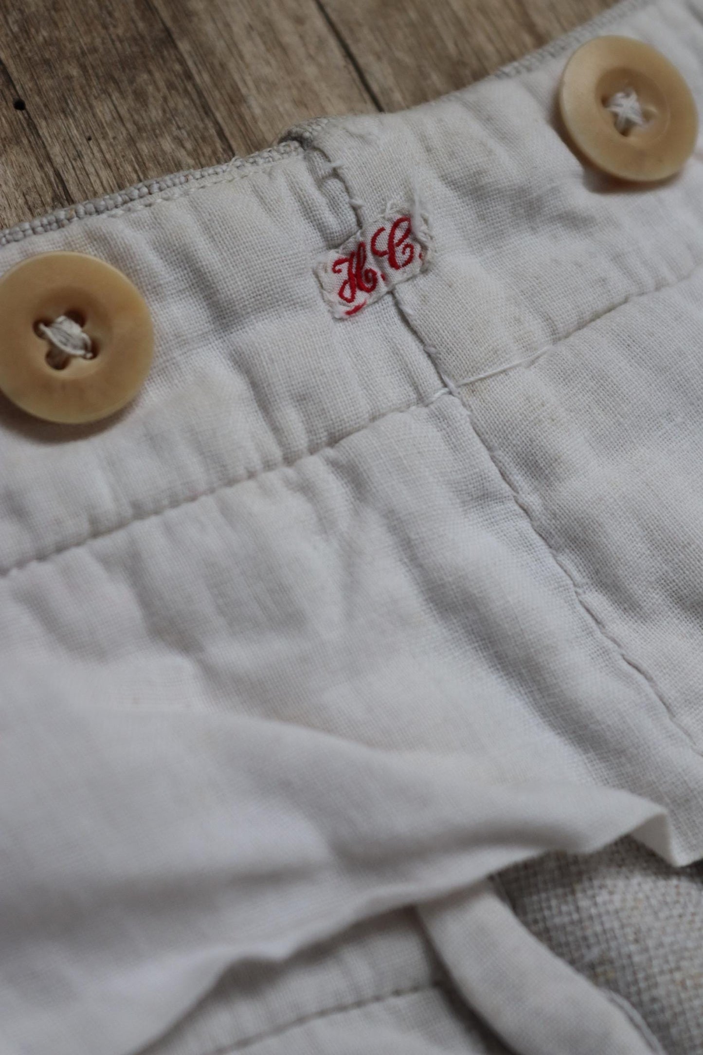 Vintage French linen trousers - 1920s wide leg pants - riviera style - 25” x 25”