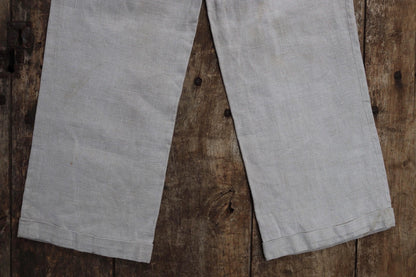 Vintage French linen trousers - 1920s wide leg pants - riviera style - 25” x 25”