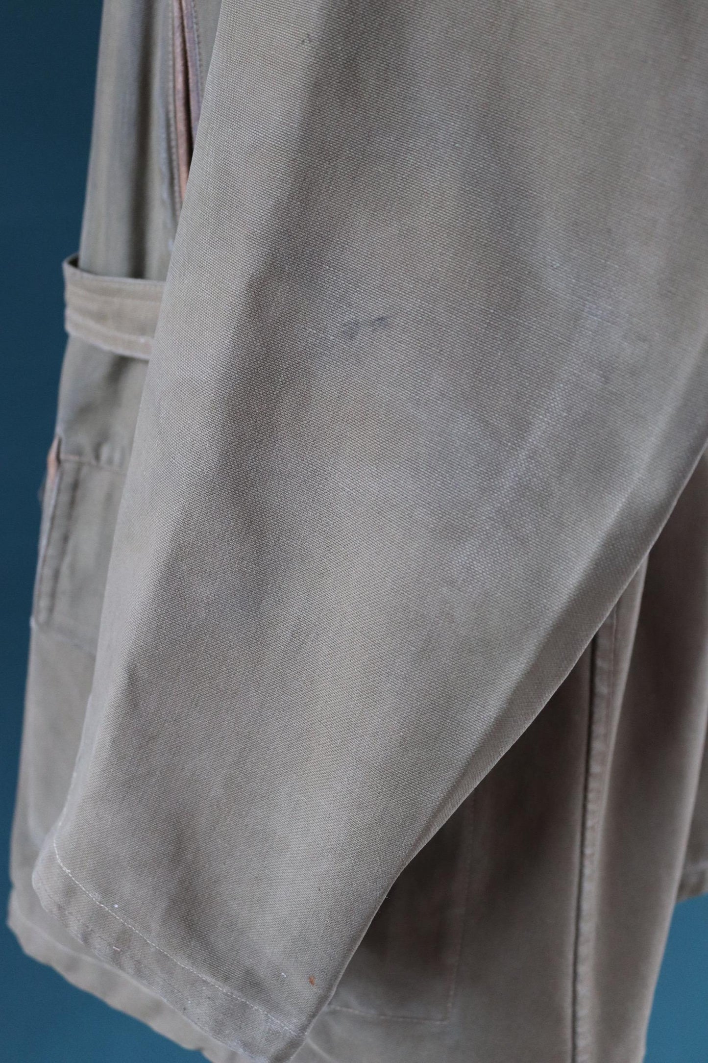 Vintage 1950s French mackinaw jacket - canvas Canadienne - barnstormer coat - 49” chest