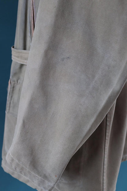 Vintage 1950s French mackinaw jacket - canvas Canadienne - barnstormer coat - 49” chest