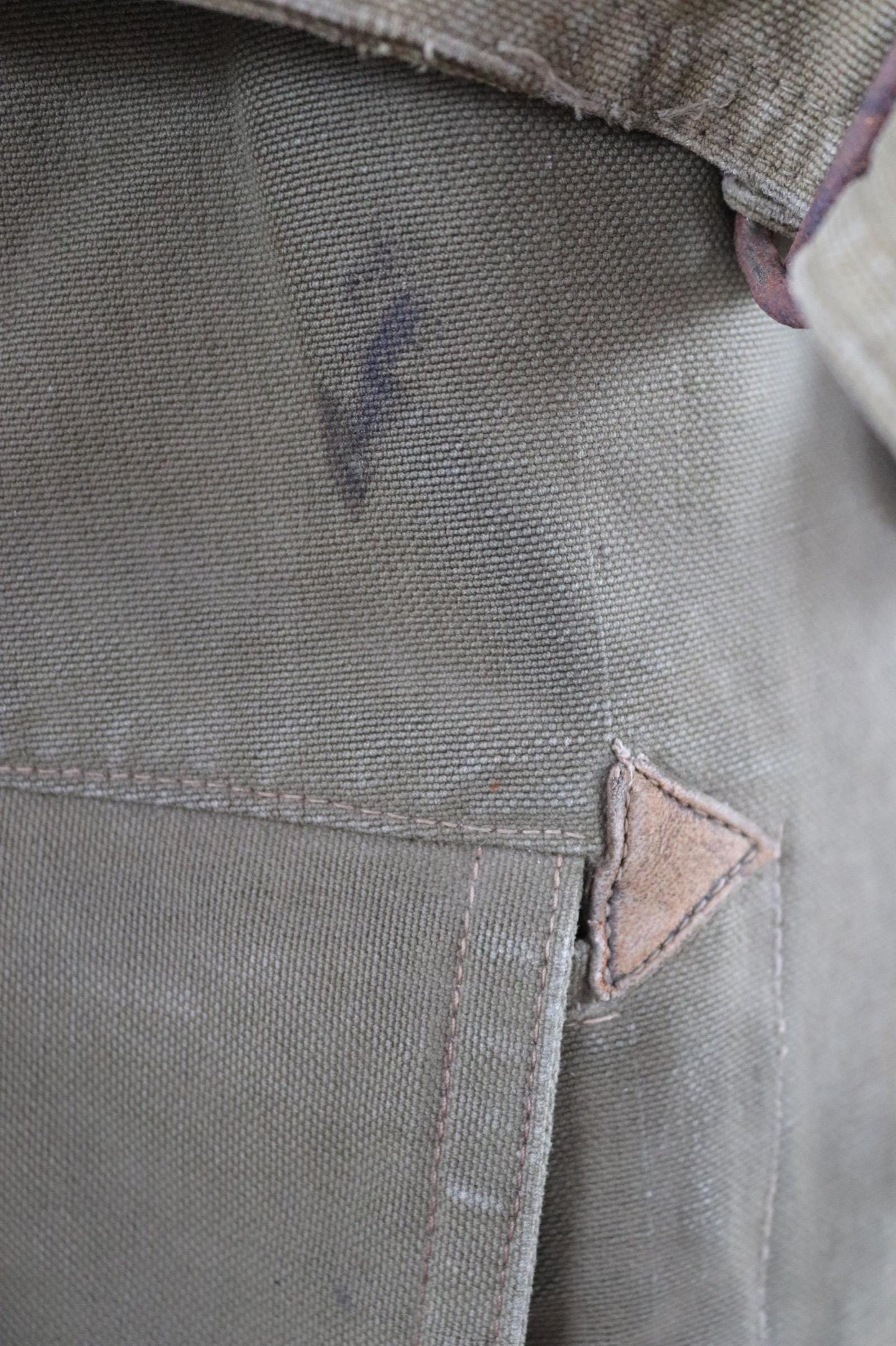 Vintage 1950s French mackinaw jacket - canvas Canadienne - barnstormer coat - 49” chest