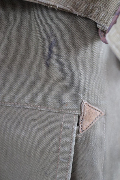 Vintage 1950s French mackinaw jacket - canvas Canadienne - barnstormer coat - 49” chest