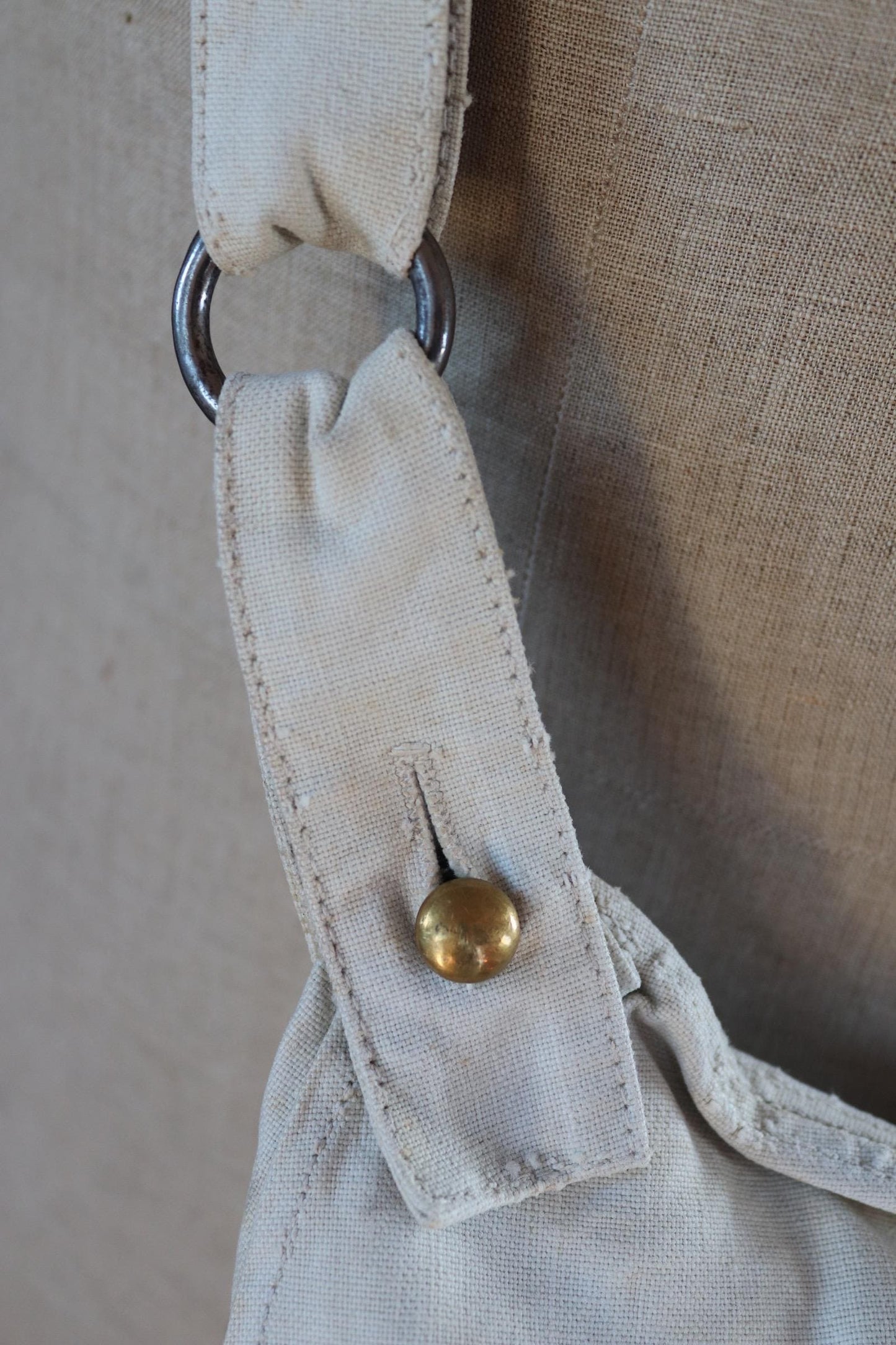 Antique WW1 military bag - Swedish army musette - cotton cross body bread bag - mattornist