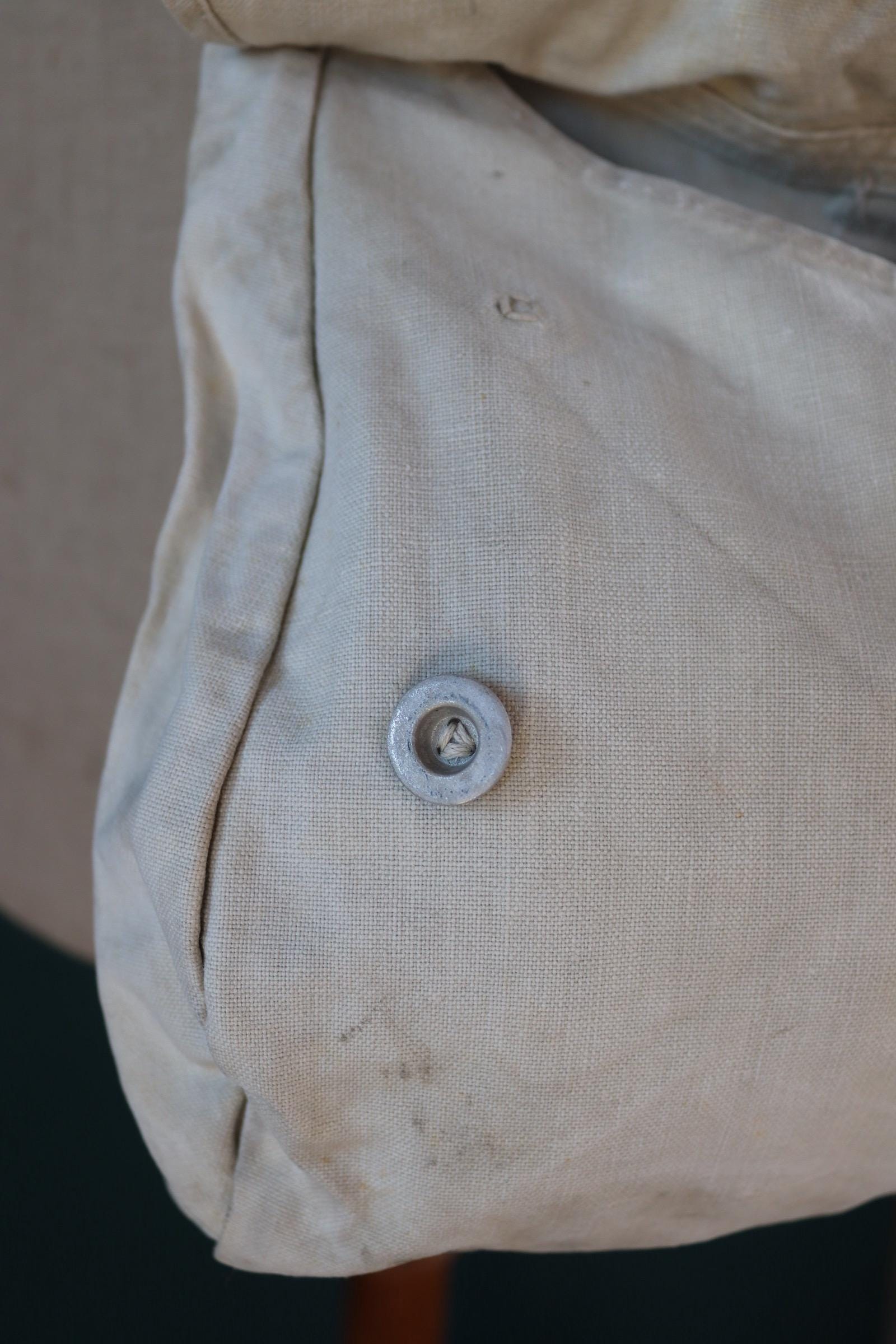 Antique WW1 military bag - Swedish army musette - cotton cross body bread bag - mattornist