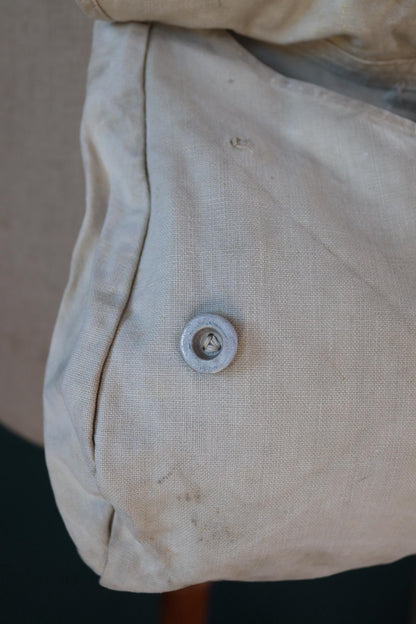 Antique WW1 military bag - Swedish army musette - cotton cross body bread bag - mattornist