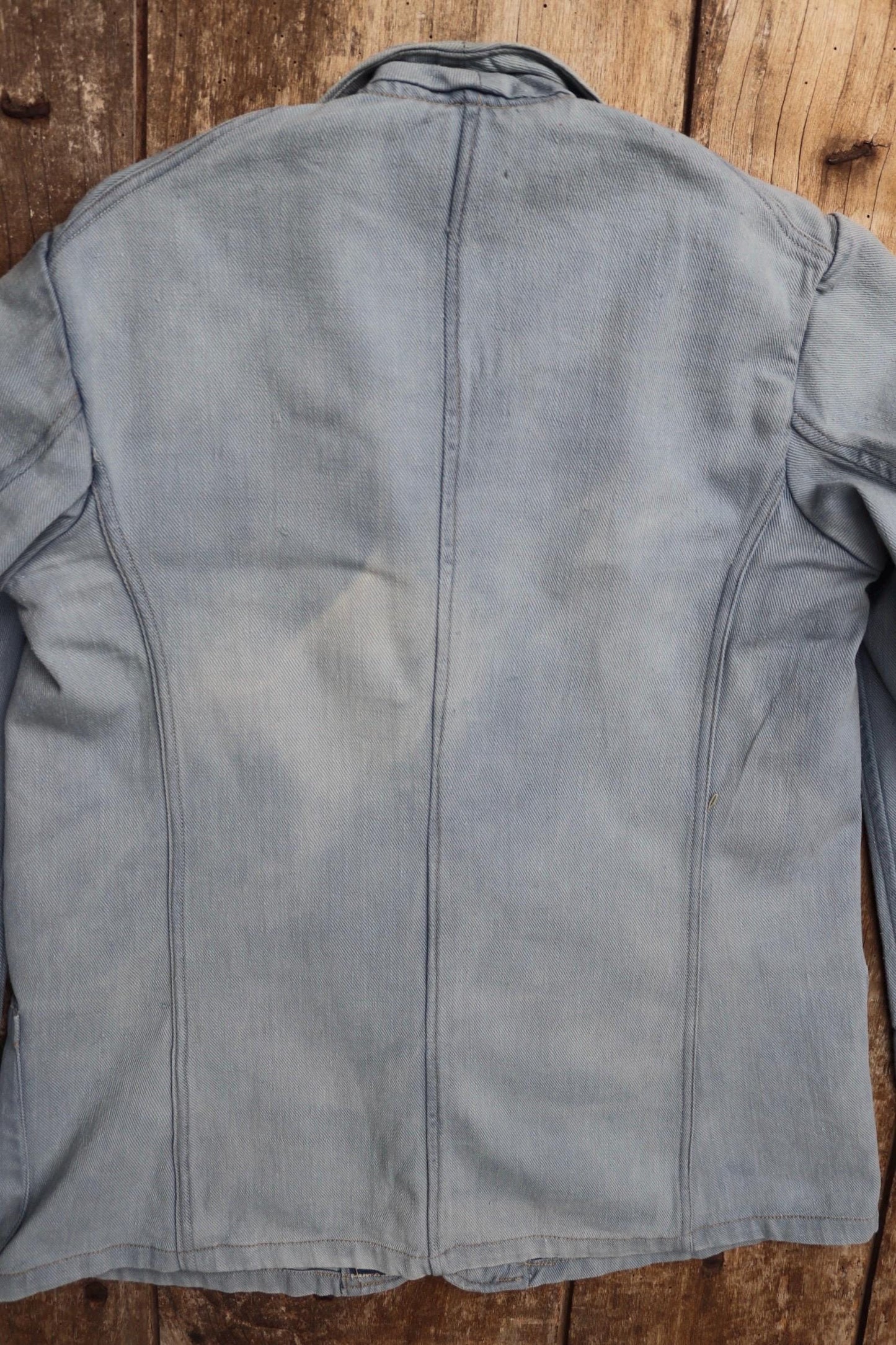 Vintage 1930s French blue workwear jacket - 1940s chore coat - 35" chest