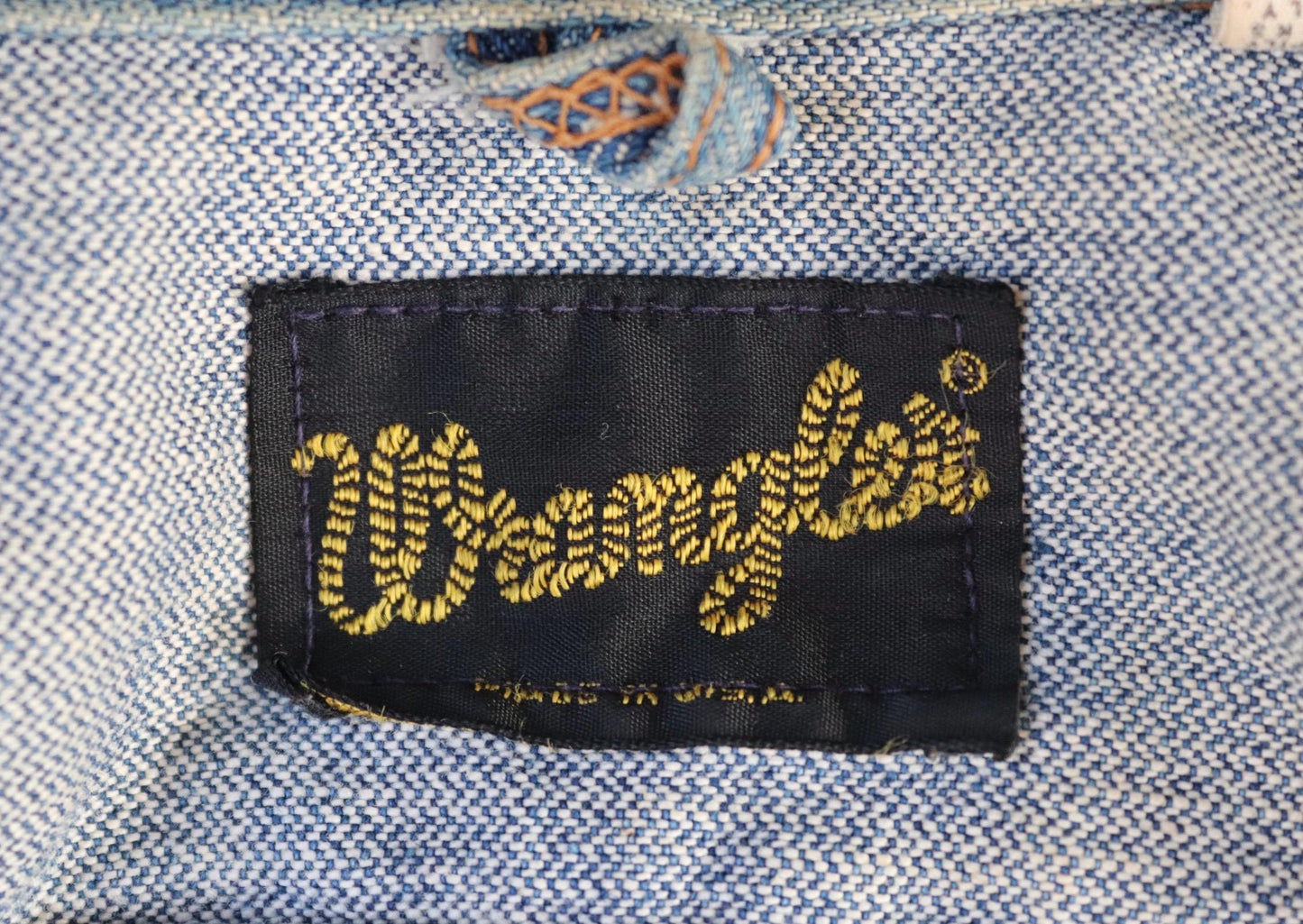 Vintage 1970s Wrangler jacket - denim workwear - whisker fades - 38" chest