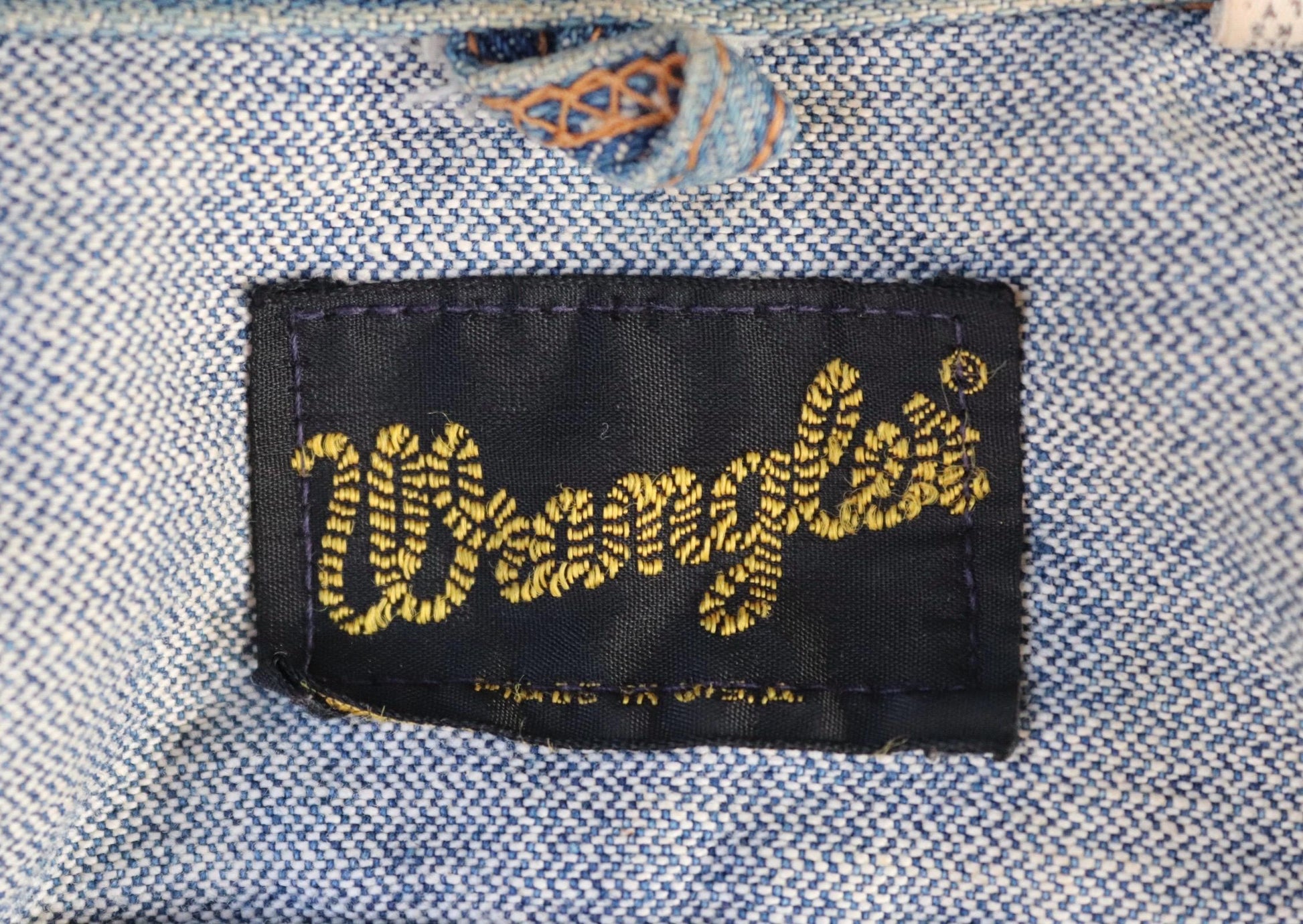 Vintage 1970s Wrangler jacket - denim workwear - whisker fades - 38" chest