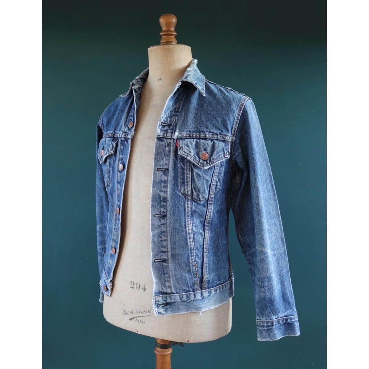 Vintage 1970s Levis big E denim jacket - Levi Strauss red tab - type 3 - trucker workwear - 36” chest