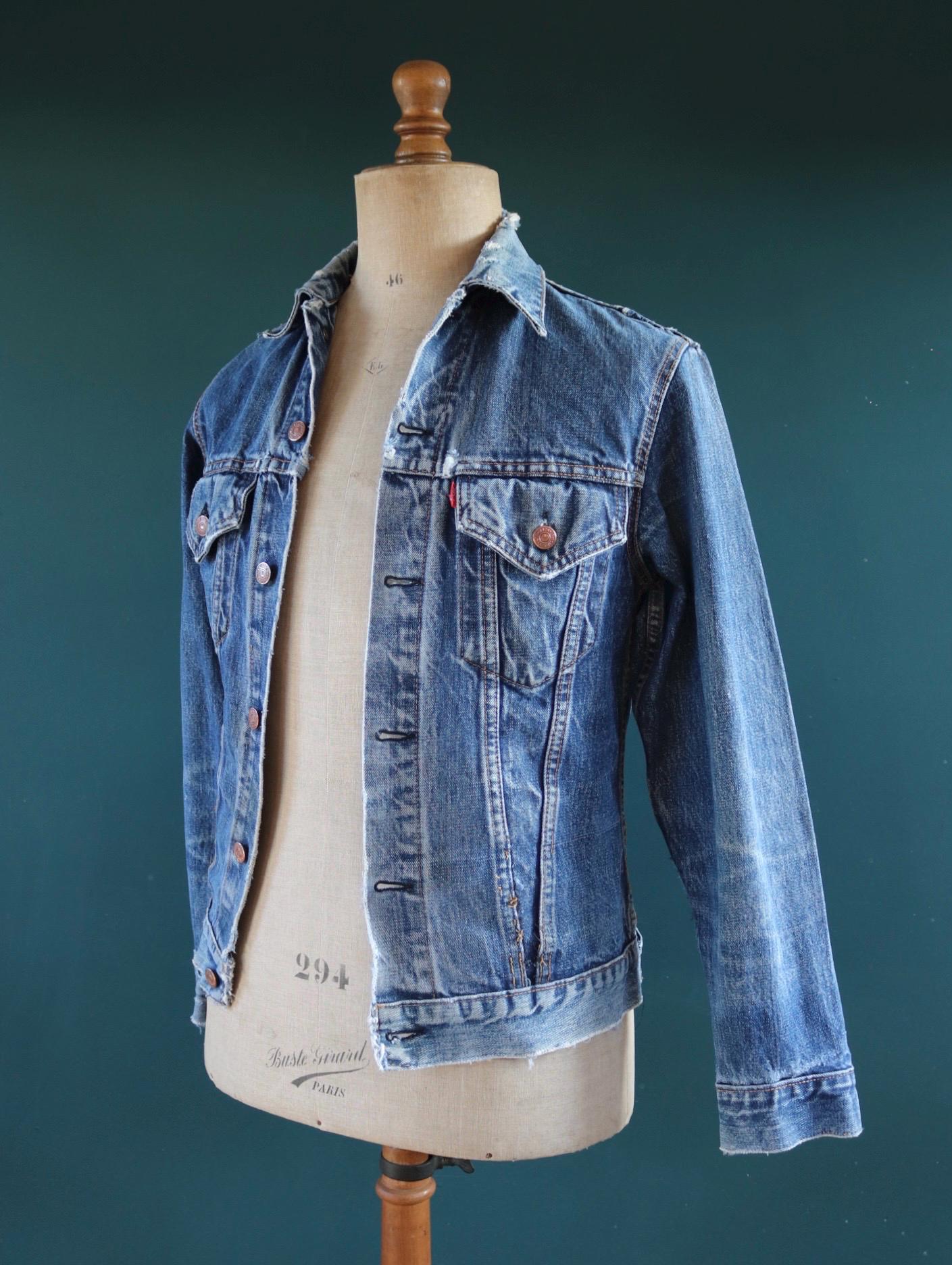 Vintage 1970s Levis big E denim jacket - Levi Strauss red tab - type 3 - trucker workwear - 36” chest