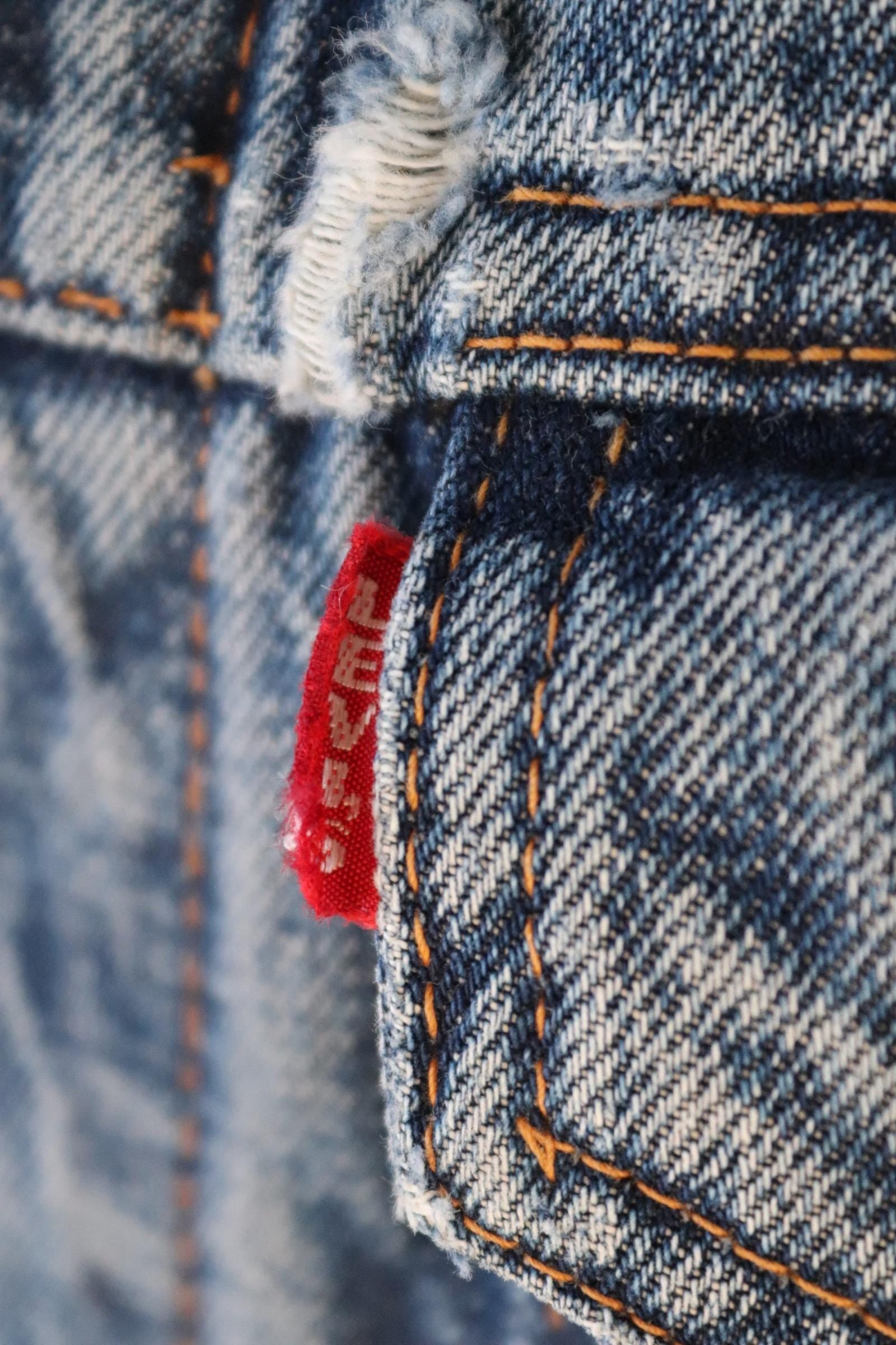 Vintage 1970s Levis big E denim jacket - Levi Strauss red tab - type 3 - trucker workwear - 36” chest