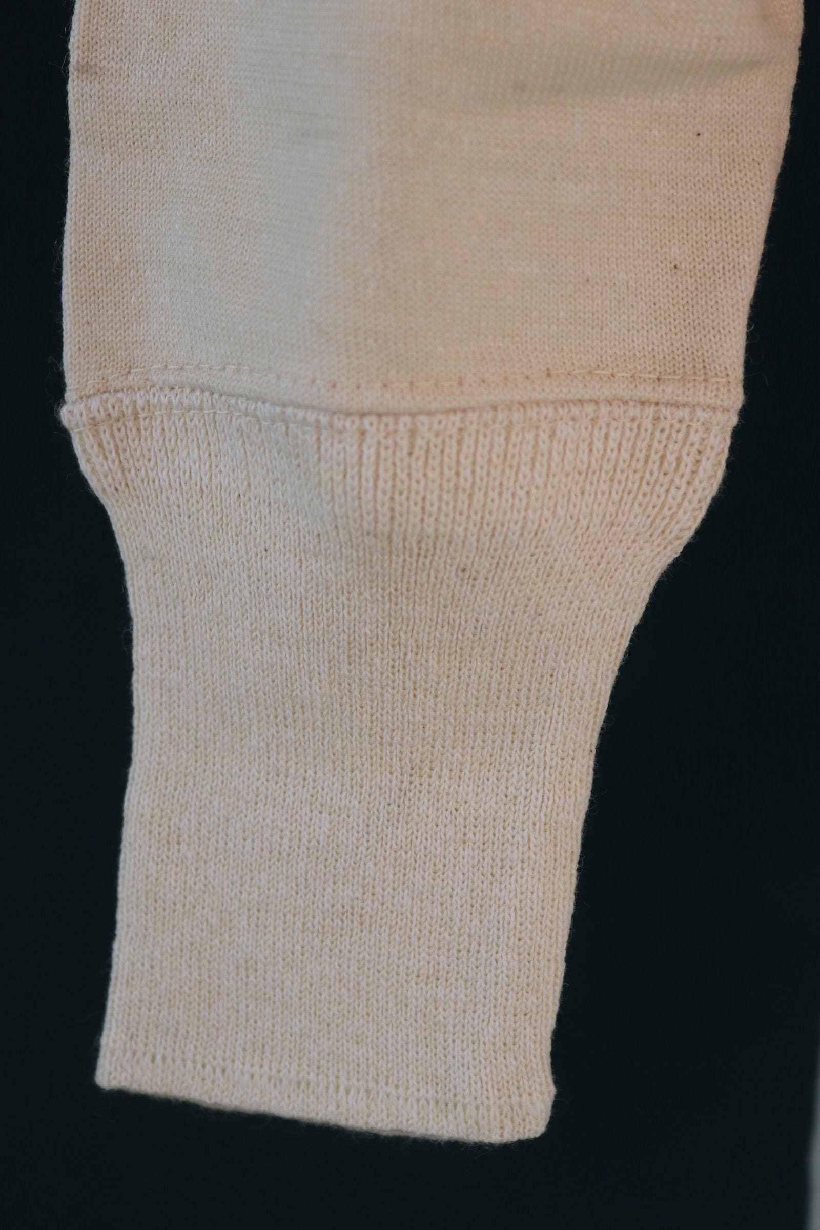 Vintage 1940s 50s French wool undershirt - Henley shirt - thermal base layer - 38" chest