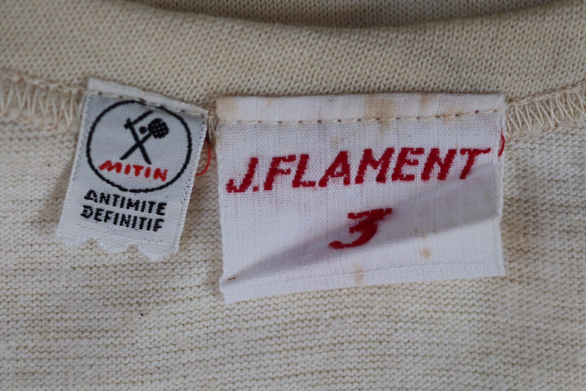 Vintage 1940s 50s French wool undershirt - Henley shirt - thermal base layer - 38" chest