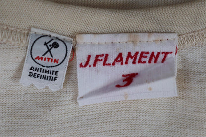 Vintage 1940s 50s French wool undershirt - Henley shirt - thermal base layer - 38" chest