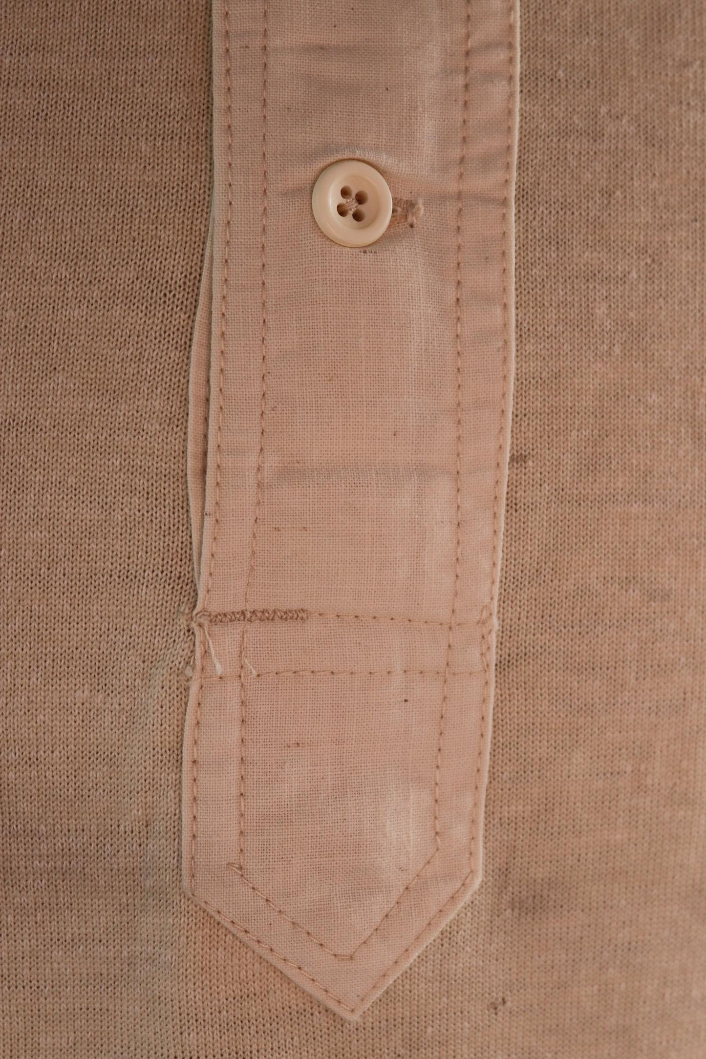 Vintage 1940s 50s French wool undershirt - Henley shirt - thermal base layer - 38" chest