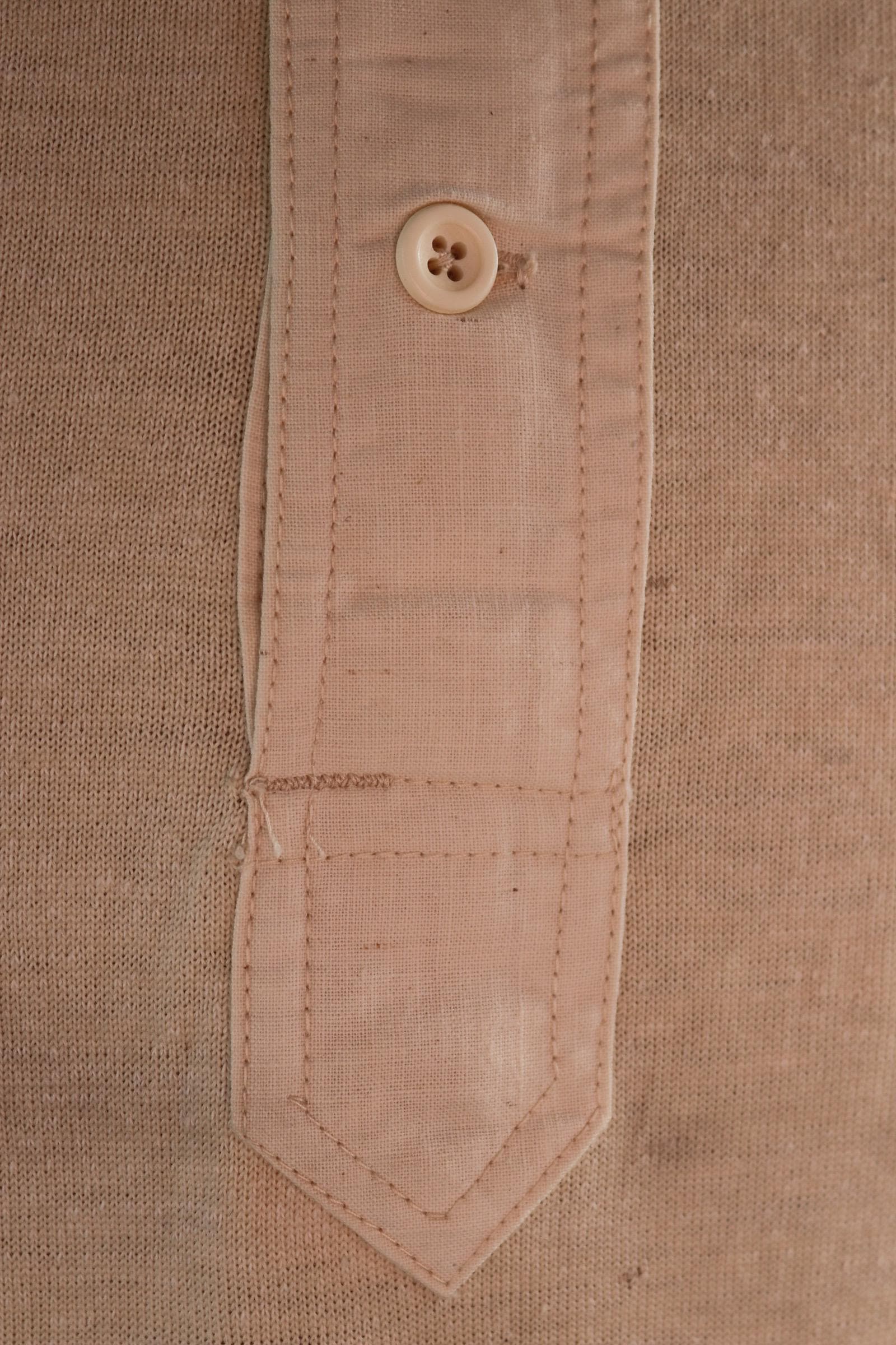 Vintage 1940s 50s French wool undershirt - Henley shirt - thermal base layer - 38" chest