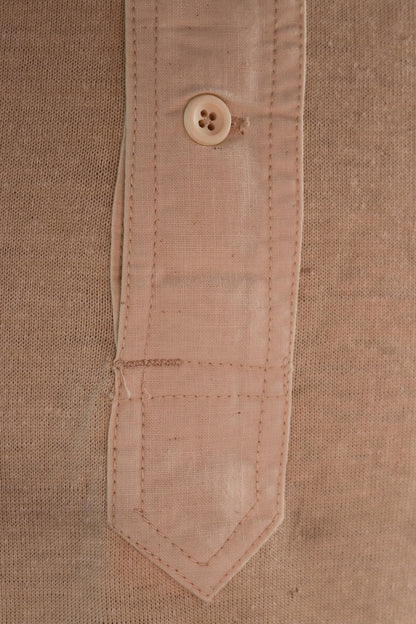 Vintage 1940s 50s French wool undershirt - Henley shirt - thermal base layer - 38" chest