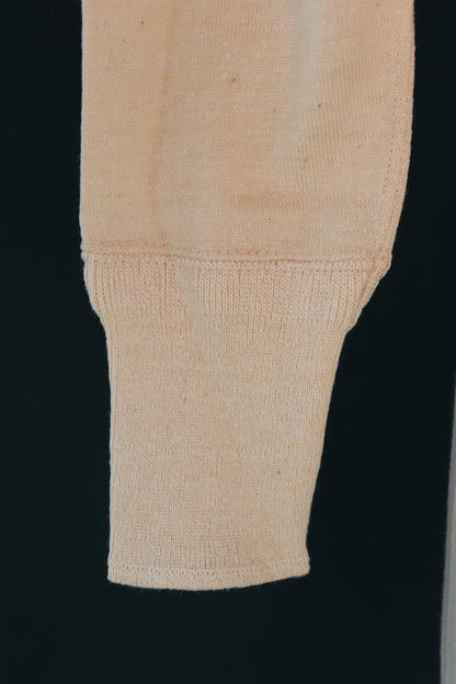 Vintage 1940s 50s French wool undershirt - Henley shirt - thermal base layer - 38" chest