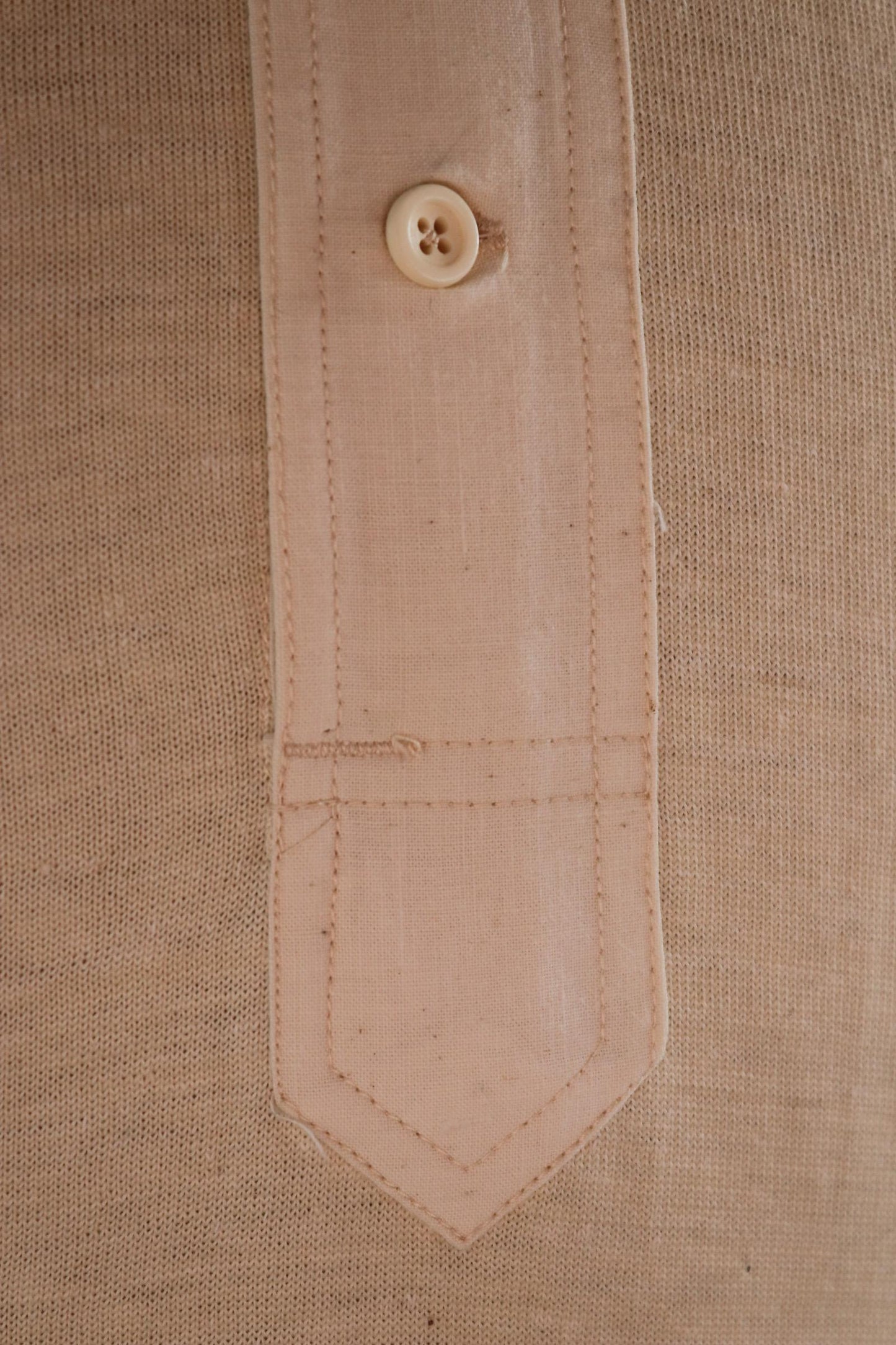 Vintage 1940s 50s French wool undershirt - Henley shirt - thermal base layer - 38" chest