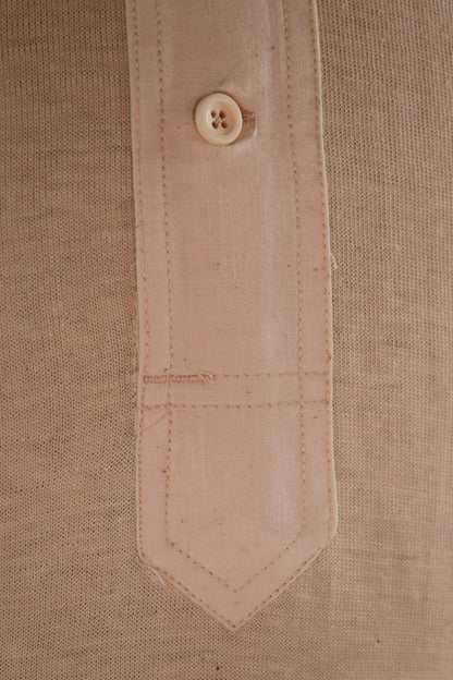 Vintage 1940s 50s French wool undershirt - Henley shirt - thermal base layer - 38" chest