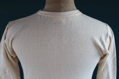 Vintage 1940s 50s French wool undershirt - Henley shirt - thermal base layer - 38" chest