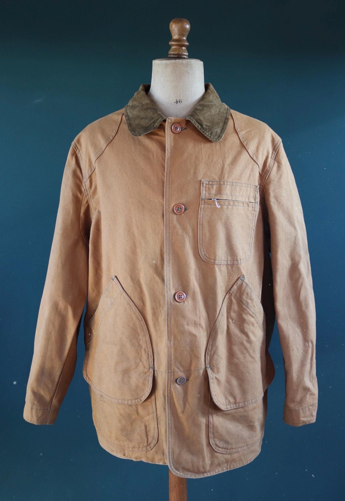 Vintage 1990s LL Bean utility jacket - canvas workwear coat - 51" chest