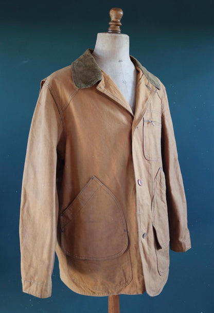 Vintage 1990s LL Bean utility jacket - canvas workwear coat - 51" chest