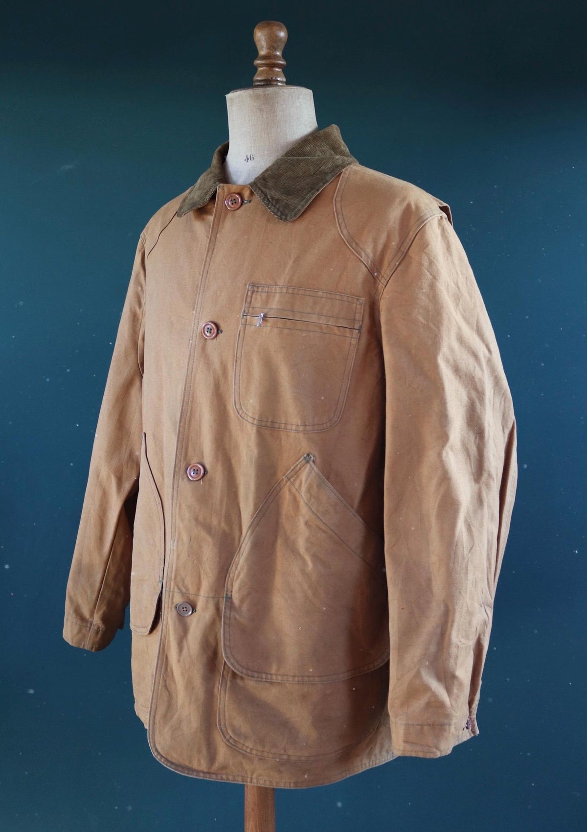 Vintage 1990s LL Bean utility jacket - canvas workwear coat - 51" chest