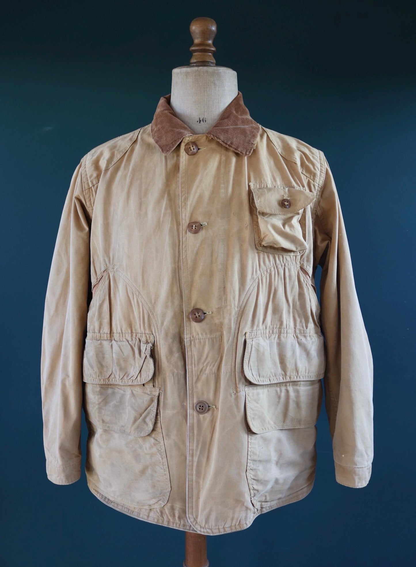 Vintage 1960s canvas workwear jacket - utility chore coat - 46" chest