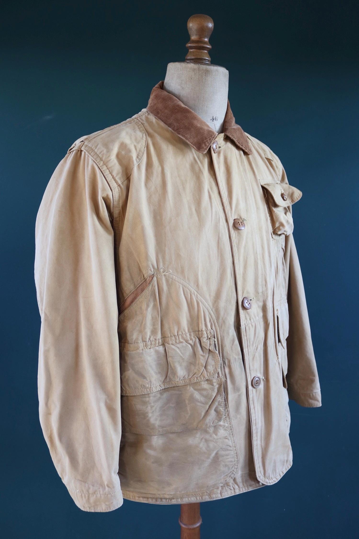 Vintage 1960s canvas workwear jacket - utility chore coat - 46" chest