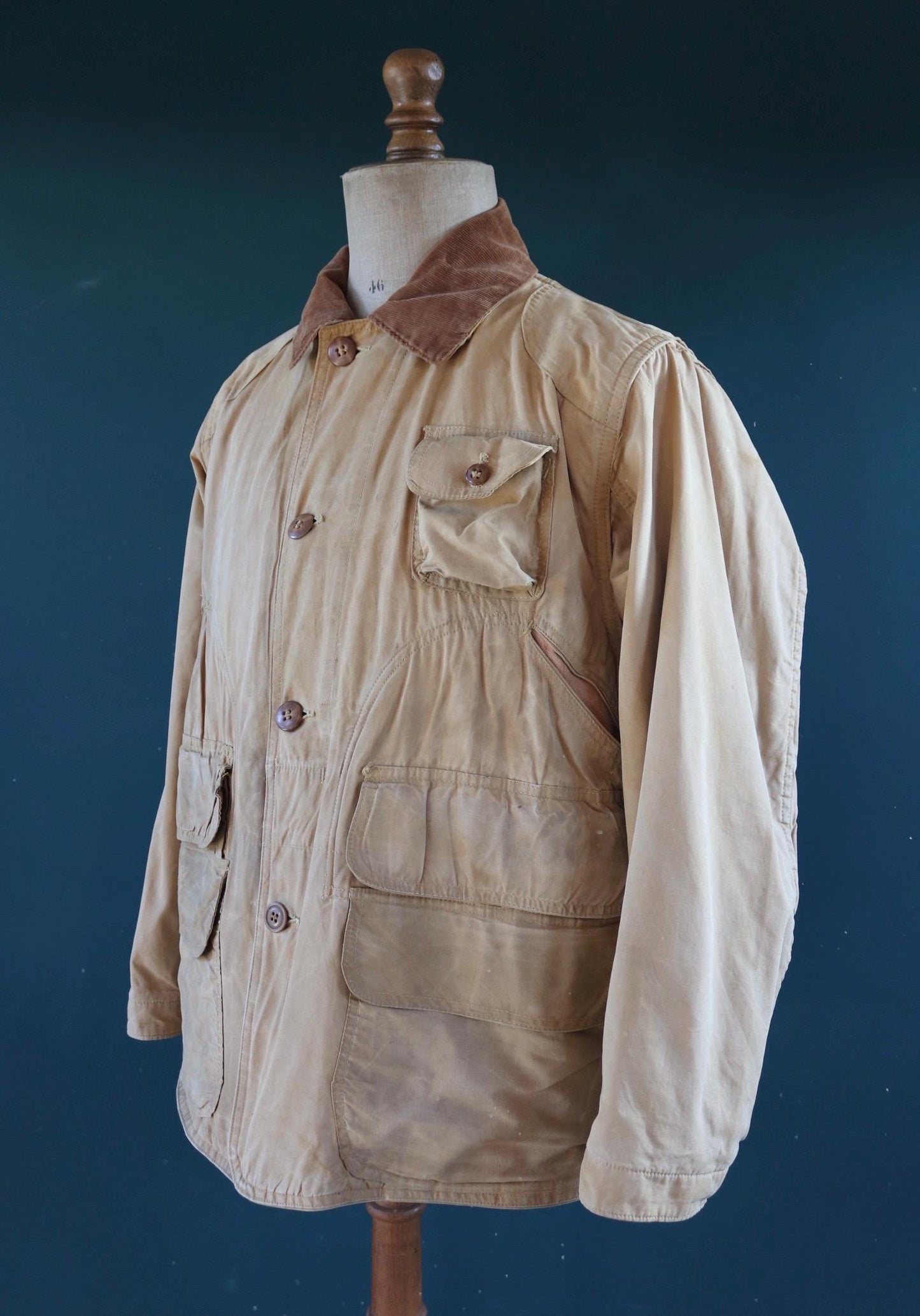Vintage 1960s canvas workwear jacket - utility chore coat - 46" chest