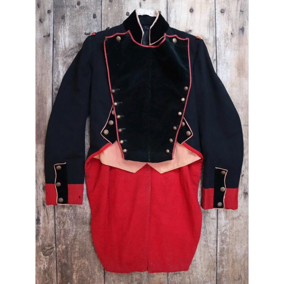 Vintage 1920s French theatre costume - antique opera jacket - military dragoon tail coat - 36” chest